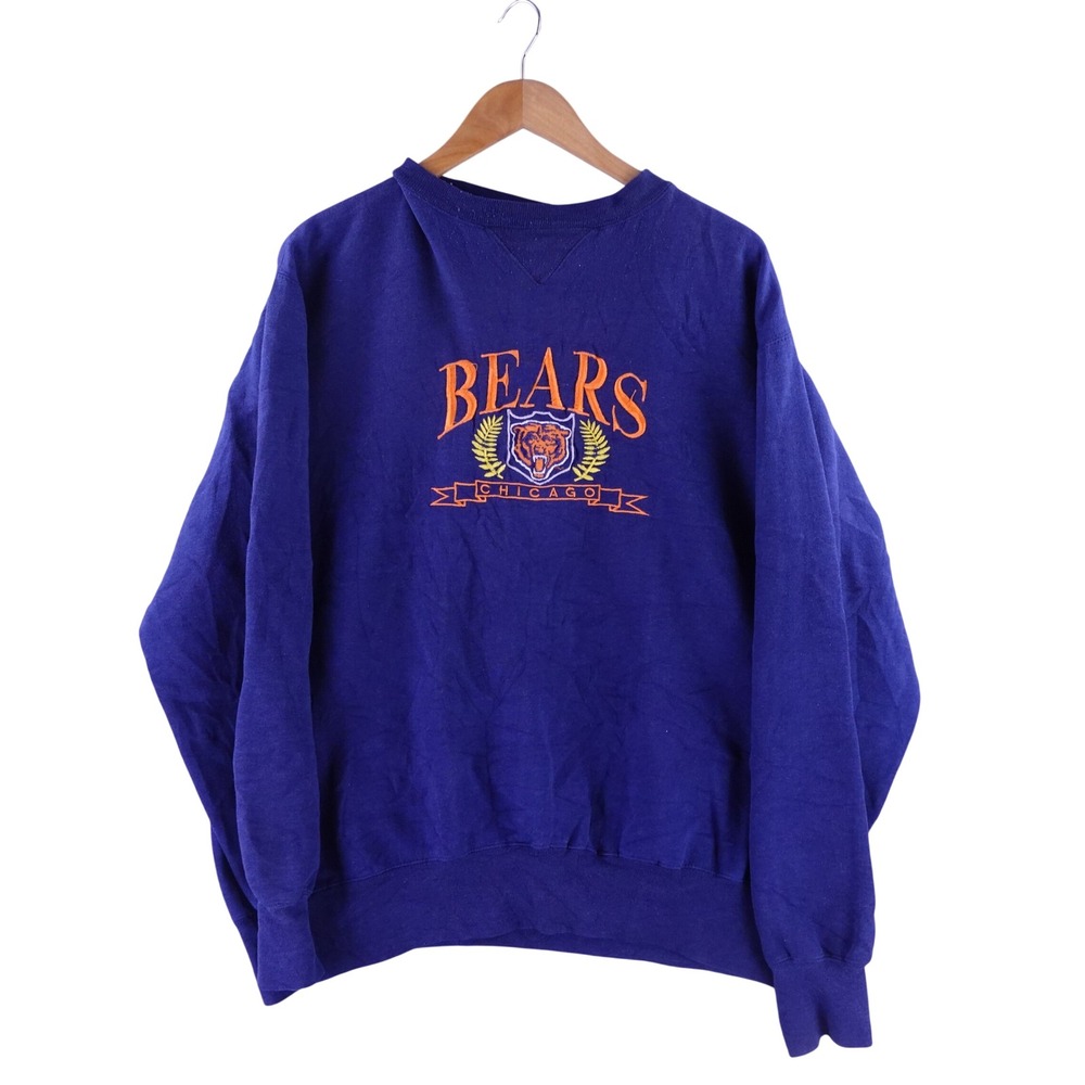 Vintage Chicago Bears Sweatshirt Mens XL Blue Logo 7 80s NFL Crewneck Pullover